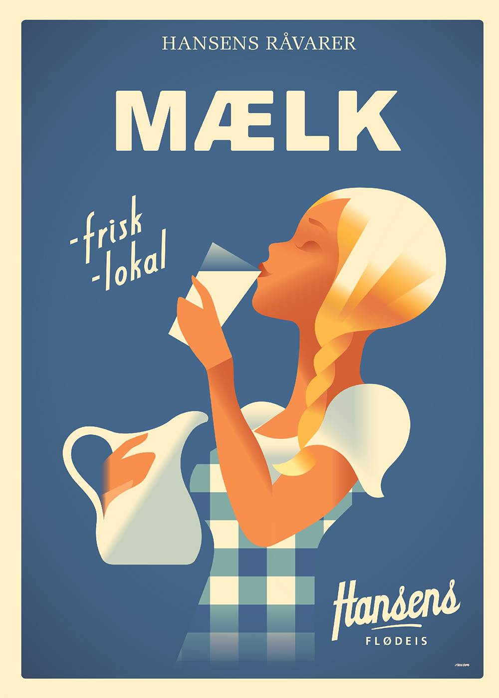 Hansens Mælk Mads Berg Illustration